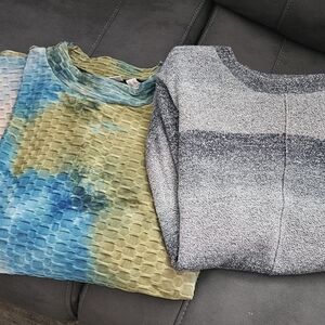 LOGO by Lori Goldstein Multicolor and Gray Sweaters